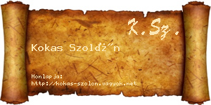 Kokas Szolón névjegykártya